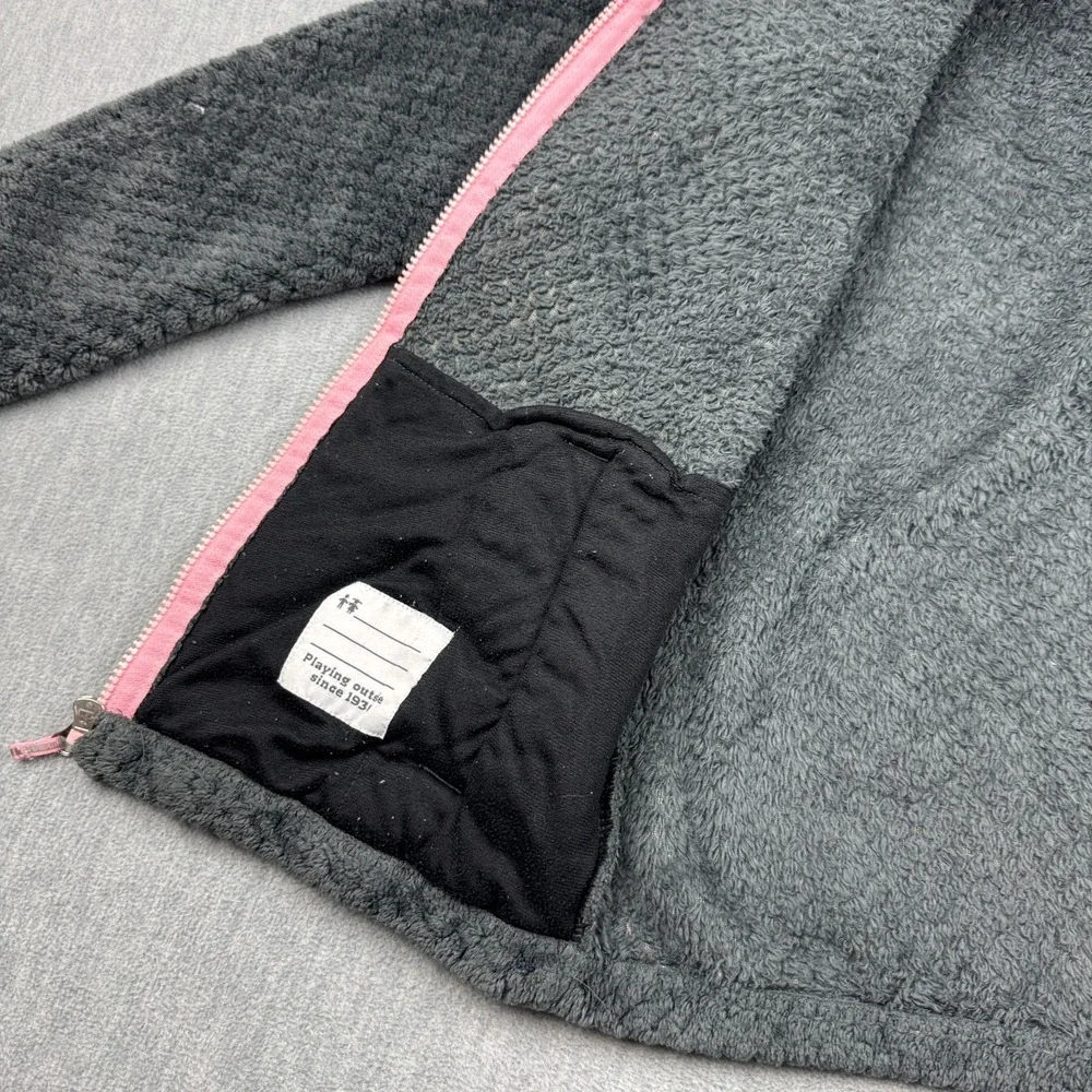 Columbia Jacket Girls Large 14-16 Gray Sherpa Fleece Full‎ Zip Fire Side Kids